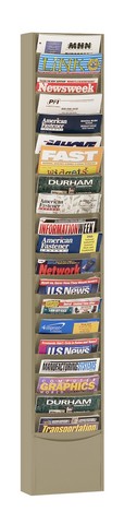 Steel 20 Contour Pocket Vertical Literature Rack - Putty