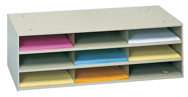Steel 20 Contour Pocket Horizontal Literature Rack - Gray