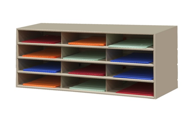 12 Opening Steel Horizontal Literature Rack, Tan