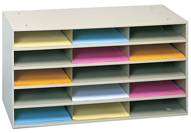 15 Opening Steel Horizontal Literature Rack, Tan