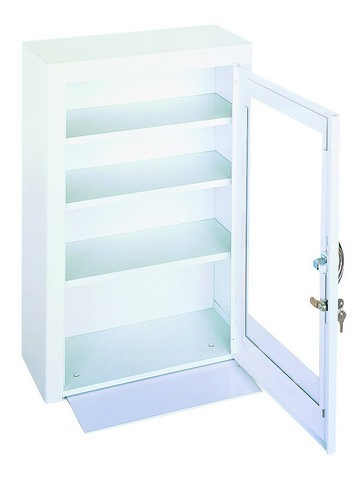 Picture of Durham 518-43-PD Steel Medicine Storage Lockable Cabinet with Plexiglass Door & 3 Fixed Shelves, White - 21 in.