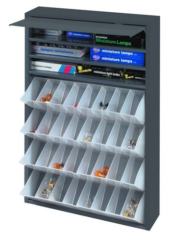 Picture of Durham 590-95 Cold Rolled Steel Tilt Out Tray Dispensing Cabinet&#44; Gray - 26.75 x 19 x 4 in.