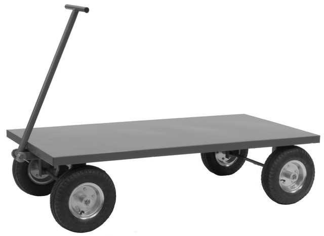 5WT-3672-12PN-95 Welded Steel 5th Wheel Truck Removable T Handle & Full Pneumatic - 72 x 36 x 16.25 in.