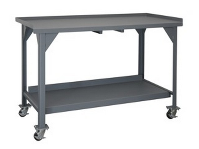 73 x 31 x 36 in. Mobile Workbench with 2 Shelves