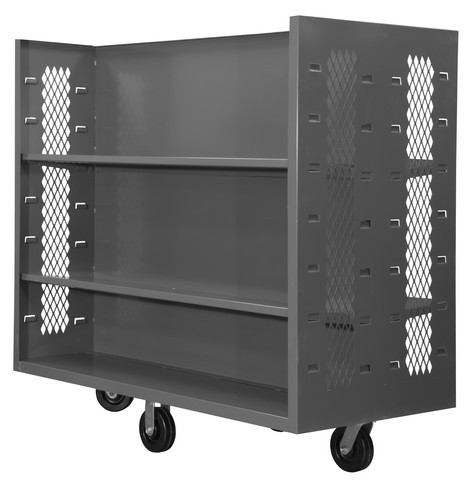 Picture of Durham EX-3060-2SC-6PH-95 60 in. 14 Gauge Mesh Stock Truck with 4 Shelves, Gray