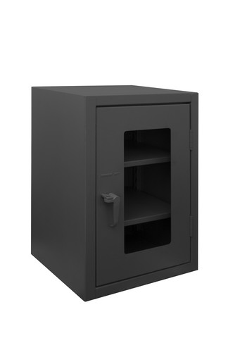 HDCC203636-2S95 12 Gauge Recessed Door Style Lockable Clearview Cabinet with 2 Adjustable Shelves, Gray - 36 x 20 x 36 in.