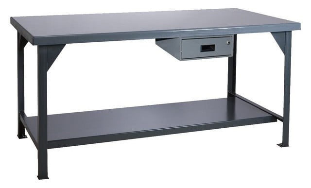 Steel Extra Heavy Duty Workbench with Drawer - Gray - 34 x 72 x 36 in.