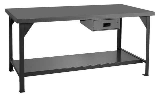 Steel Extra Heavy Duty Workbench, Gray - 34 x 72 x 36 in.