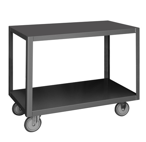 Picture of Durham HMT-1836-2-95 14 Gauge High Mobile Portable Table Truck with 2 Shelves, Gray - 36 x 18 x 30.25 in.
