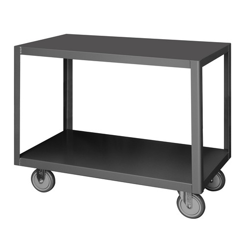 Picture of Durham HMT-2436-2-95 14 Gauge High Mobile Portable Table Truck with 2 Shelves, Gray - 36 in.