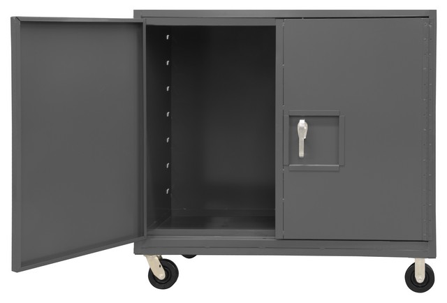 14 Gauge Double Door Lockable Solid Security Heavy Truck - Gray - 60 x 36 x 57 in.