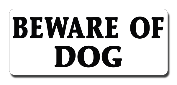 Beware Of Dog Clip-On Sign