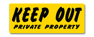 YHM005-01 Keep Out - Private Property Clip-On Sign