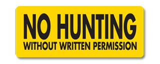 No Hunting without Written Permission Clip-On Sign