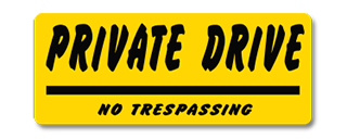 Private Drive No Trespassing Clip-On Sign