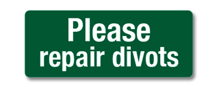 GHM022 Please Repair Divots Clip-On Sign