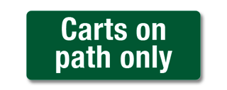 GHM027 Carts on Path only Clip-On Sign