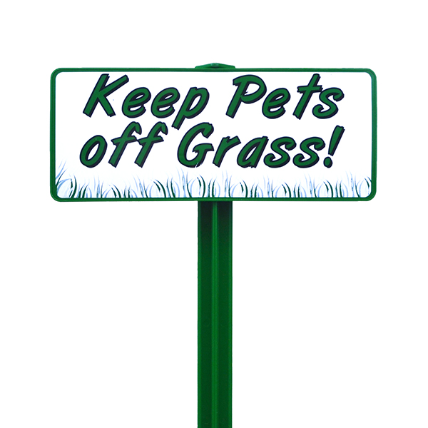 Keep Pets Off Grass Sign with Forest Green Stake Kit