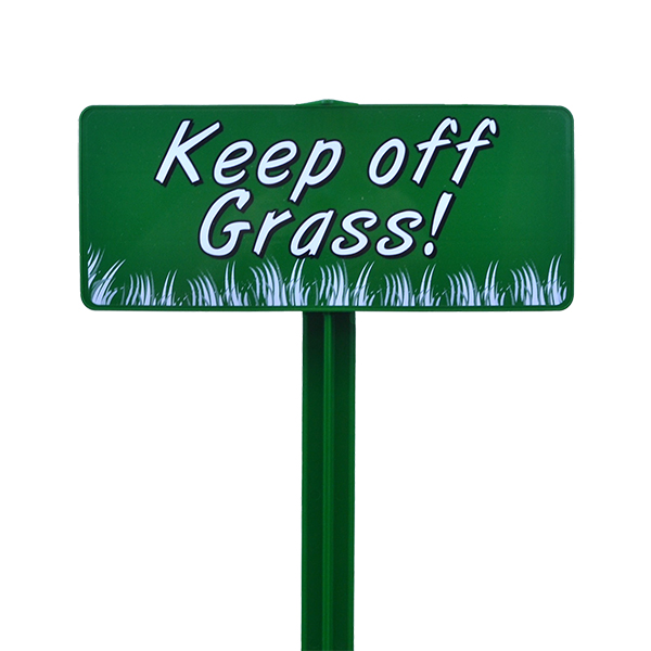 Keep Off Grass Sign with Forest Green Stake Kit