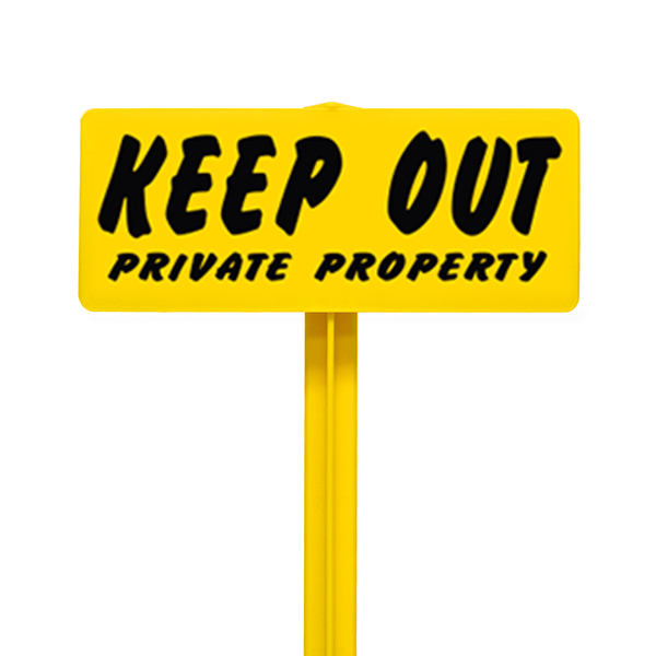 Keep Out Private Property Sign with Yellow Stake Kit