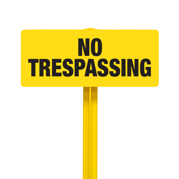 No Trespassing Sign with Yellow Stake Kit