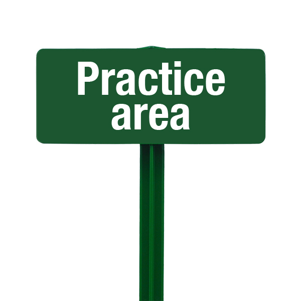 SSKT21-05 Practice Area Sign with Hunter Green Stake Kit