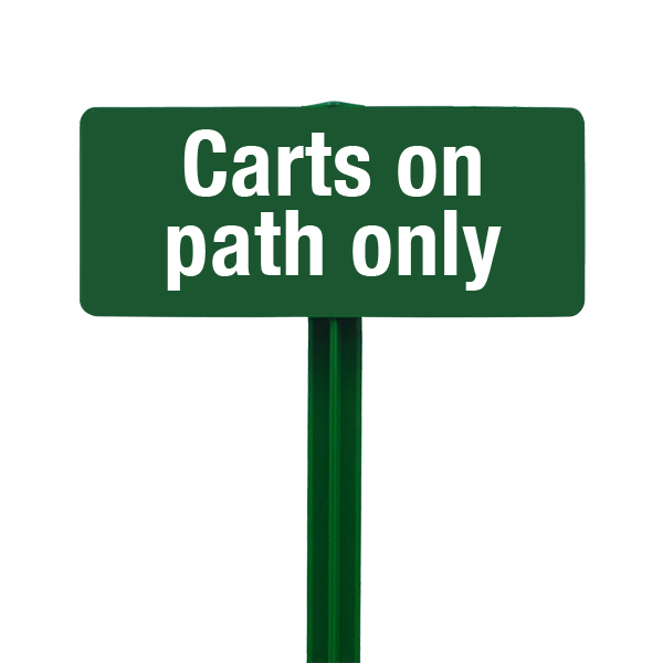 Carts on Path Only Sign with Hunter Green Stake Kit