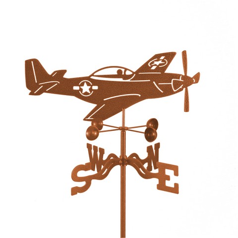 Picture of EZ Vane EZ1009-RF P51 Mustang Airplane Weathervane with Roof Mount