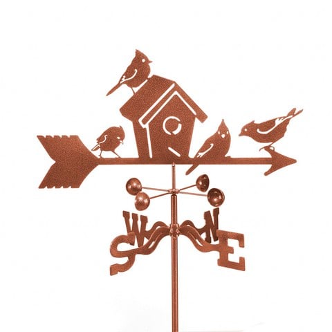 EZ1100-PT Birdhouse Weathervane with Post Mount