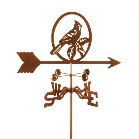 EZ1102-GR Bird Cardinal Weathervane with Garden Mount