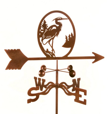 EZ1107-PT Heron Bird Weathervane with Post Mount