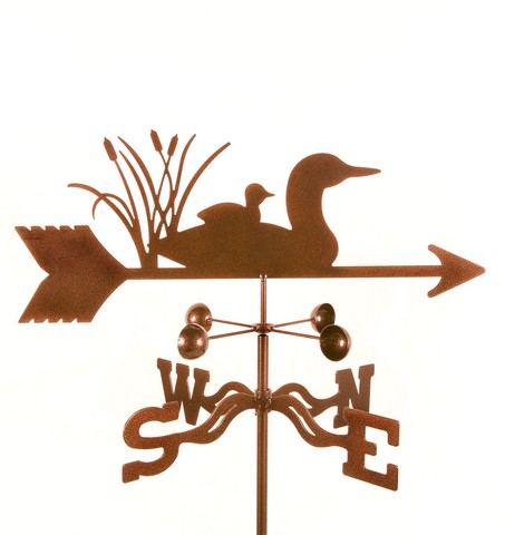 Loon Bird Weathervane with Four Sided Mount