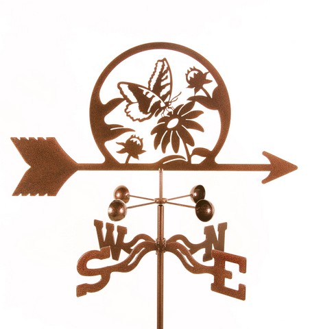 Butterfly & Flowers Weathervane with Garden Mount