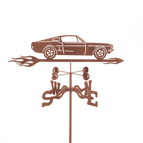 Picture of EZ Vane EZ1018-PT Mustang Car Weathervane with Post Mount