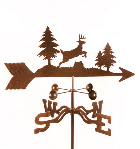 EZ1307-4S Jumping Deer Weathervane with Four Sided Mount