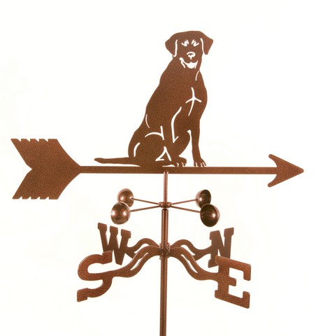 Sitting Lab Dog Weathervane with Post Mount