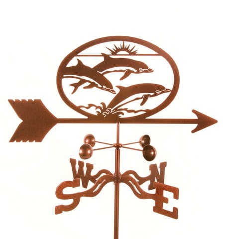 EZ1309-4S Dolphins Weathervane with Four Sided Mount