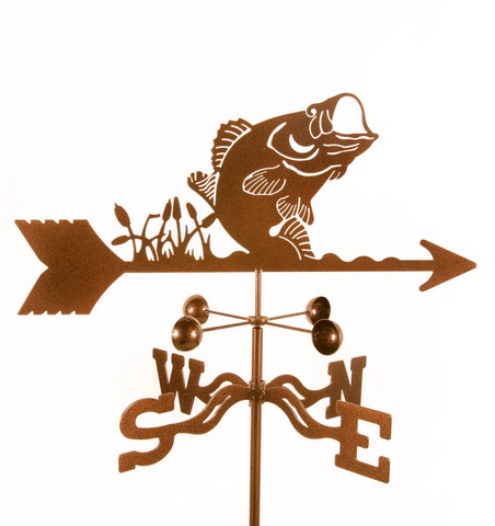 Bass Fish Weathervane with Roof Mount