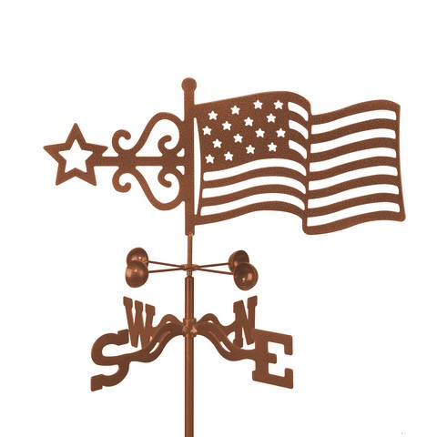 Flag Weathervane with Four Sided Mount