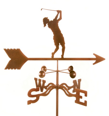 Female Golfer Weathervane with Four Sided Mount