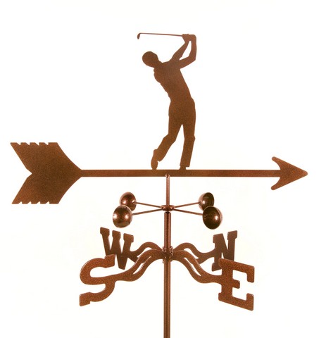 Male Golfer Weathervane with Deck Mount