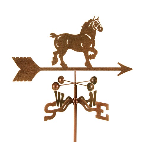 EZ Vane EZ1502-PT Draft Horse Weathervane with Post Mount