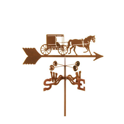 Amish Horse & Buggy Weathervane with Post Mount