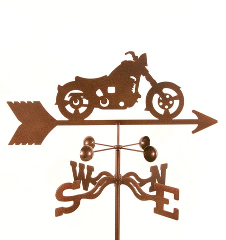 EZ Vane EZ1022-PT Classic Motorcycle Weathervane with Post Mount
