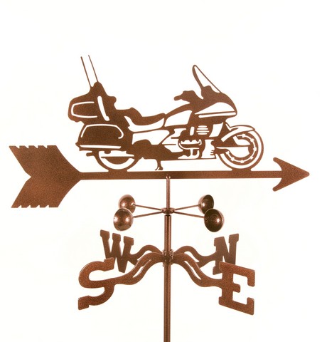 Touring Motorcycle Weathervane with Post Mount