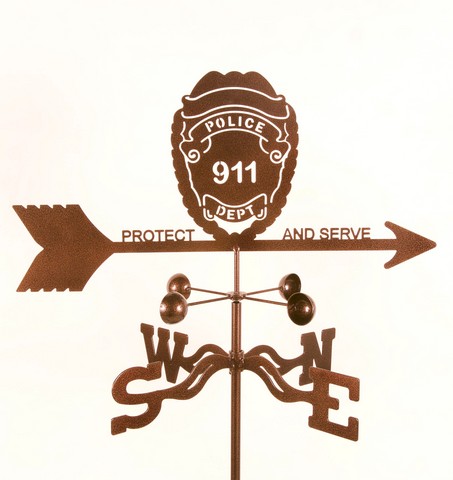 EZ1710-DK Police Badge Weathervane with Deck Mount