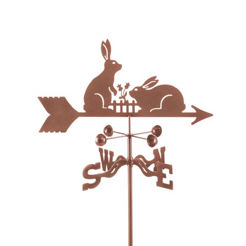 EZ1315-4S Rabbits with Fence Weathervane - Four Sided Mount