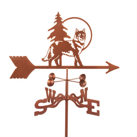 EZ1319-PT Wolf Weathervane with Post Mount