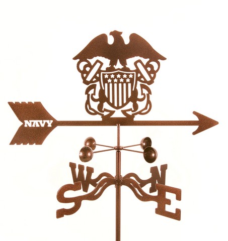 EZ1709-PT Navy Weathervane with Post Mount
