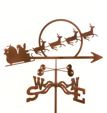 Santa with Sleigh Weathervane - Deck Mount